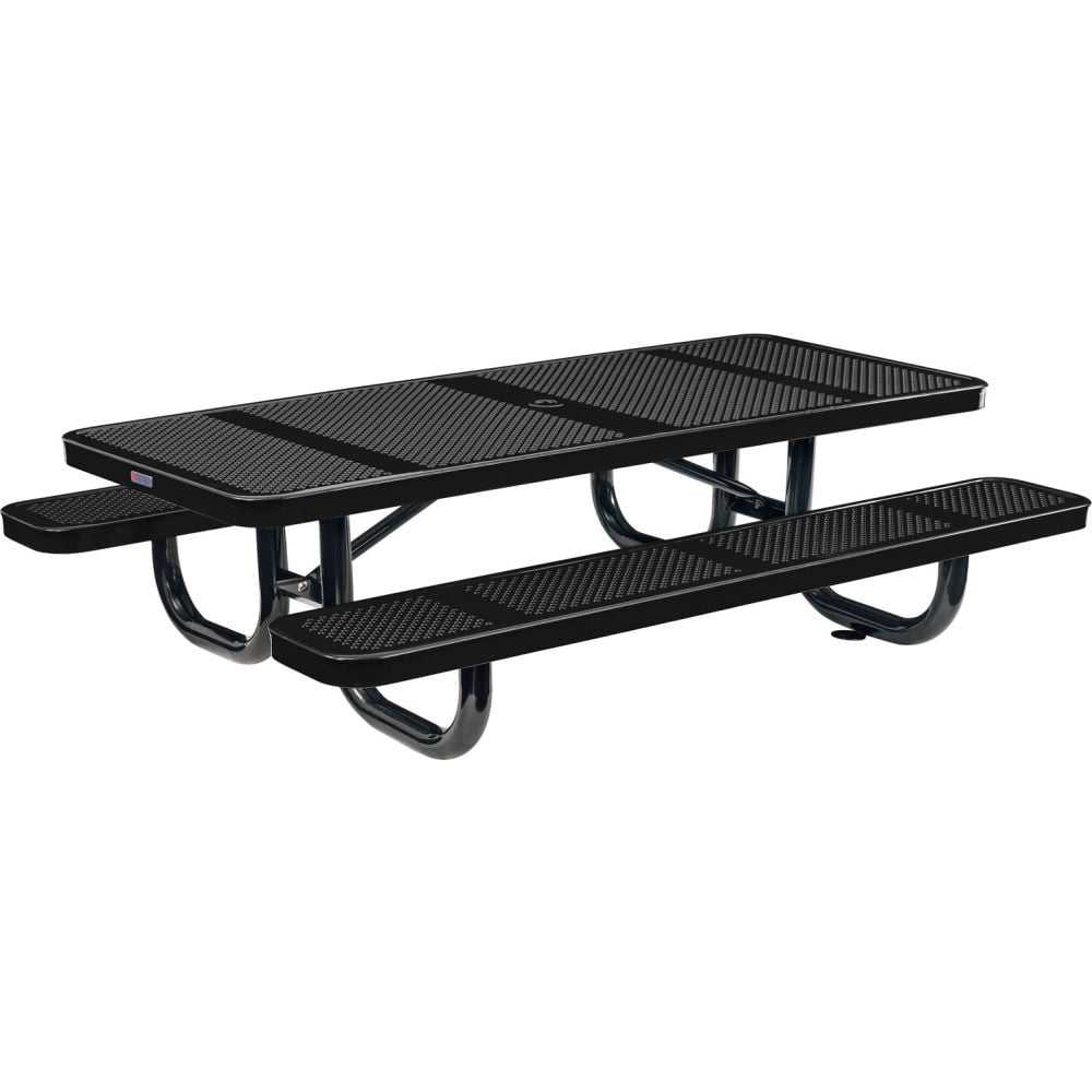 Global Industrial 694553KBK 6 ft. Rectangular Kids Picnic Table - Perforated Metal - Black