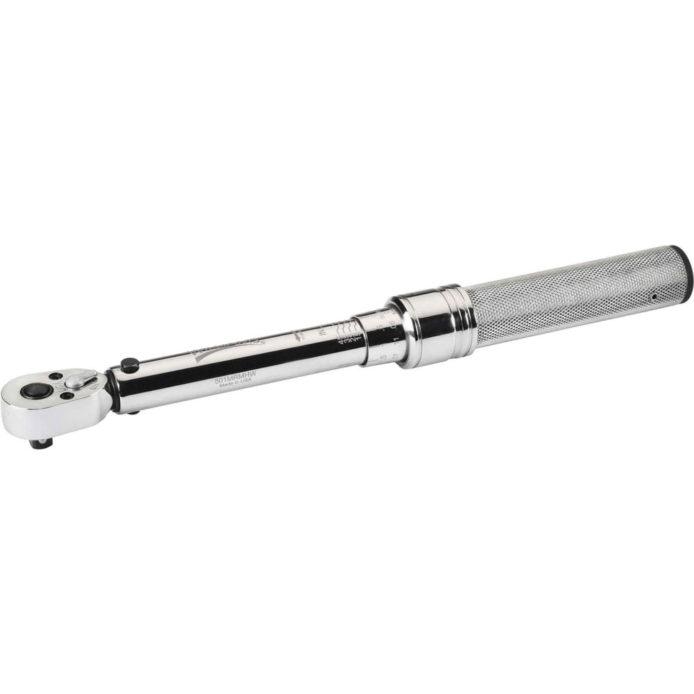 B3193875 0.375 in. Drive Micrometer Adjustable Torque Wrench - 30-250 in. lbs - Silver
