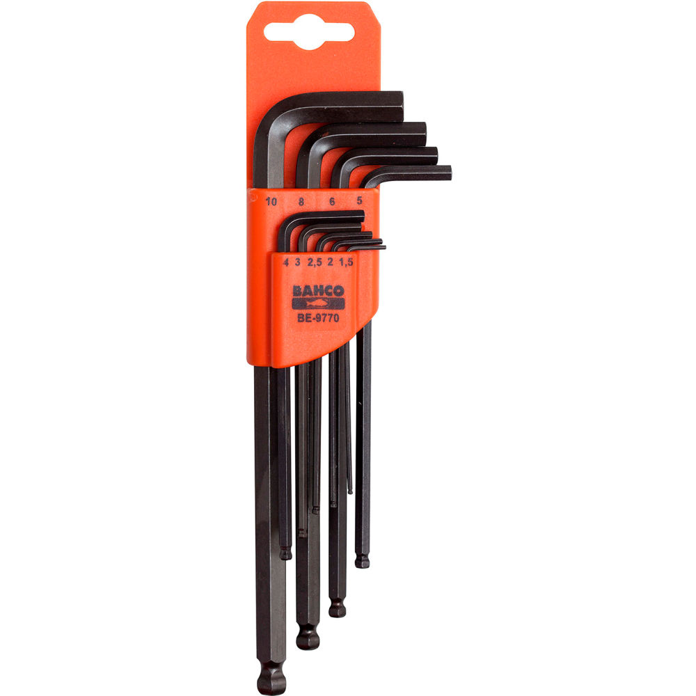 B3191130 Metric Long Arm Ball Hex Key - Black - 9 Piece