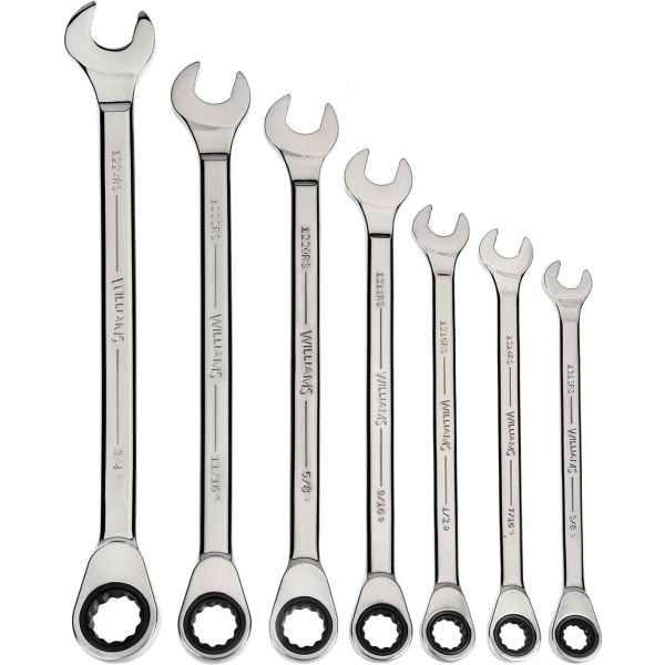 B3193562 11 mm 12 Point Standard Combination Chrome Ratcheting Wrench, Silver