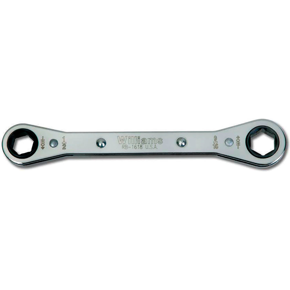 B3193077 Double Head Ratcheting Box Wrench - 12 Points - 0.75 x 0.875 in. Opening - Silver