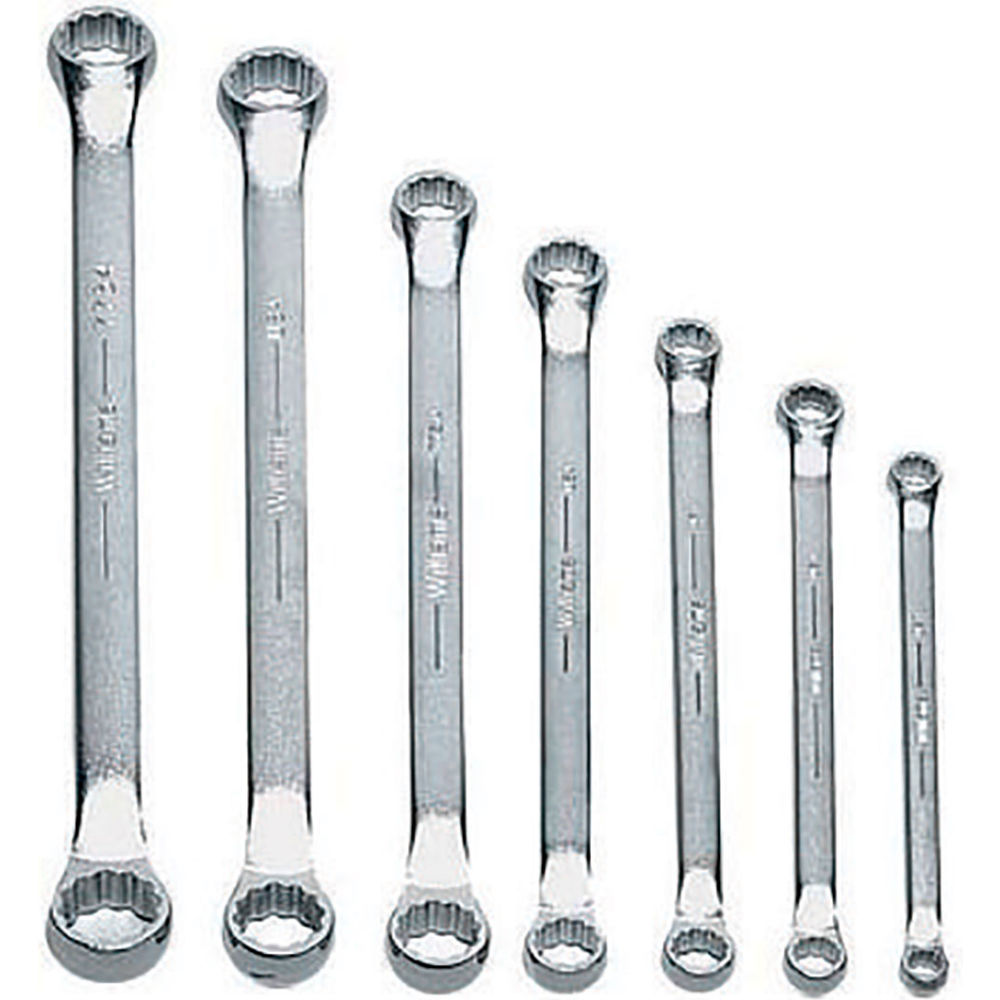 B3193061 Double Head 10 deg Offset Box End Wrench Set - 12 Points - 0.25 to 1 in. Opening - Silver