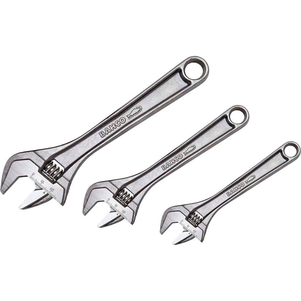 B3193187 Bahco Adjustable Wrench with Chrome - 6-10 in. Long - 3 Piece
