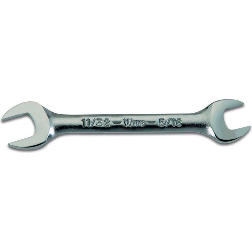 B3193302 Short Double Head Open End Wrench - 0.312 x 0.343 in. Opening Size - Chrome