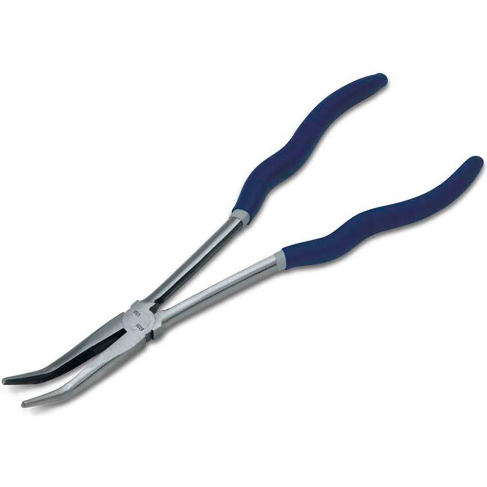 B3191133 JHWPL-211BC Bent Needle Nose Plier - Plastic Dipped Handle - 11 in. - Blue