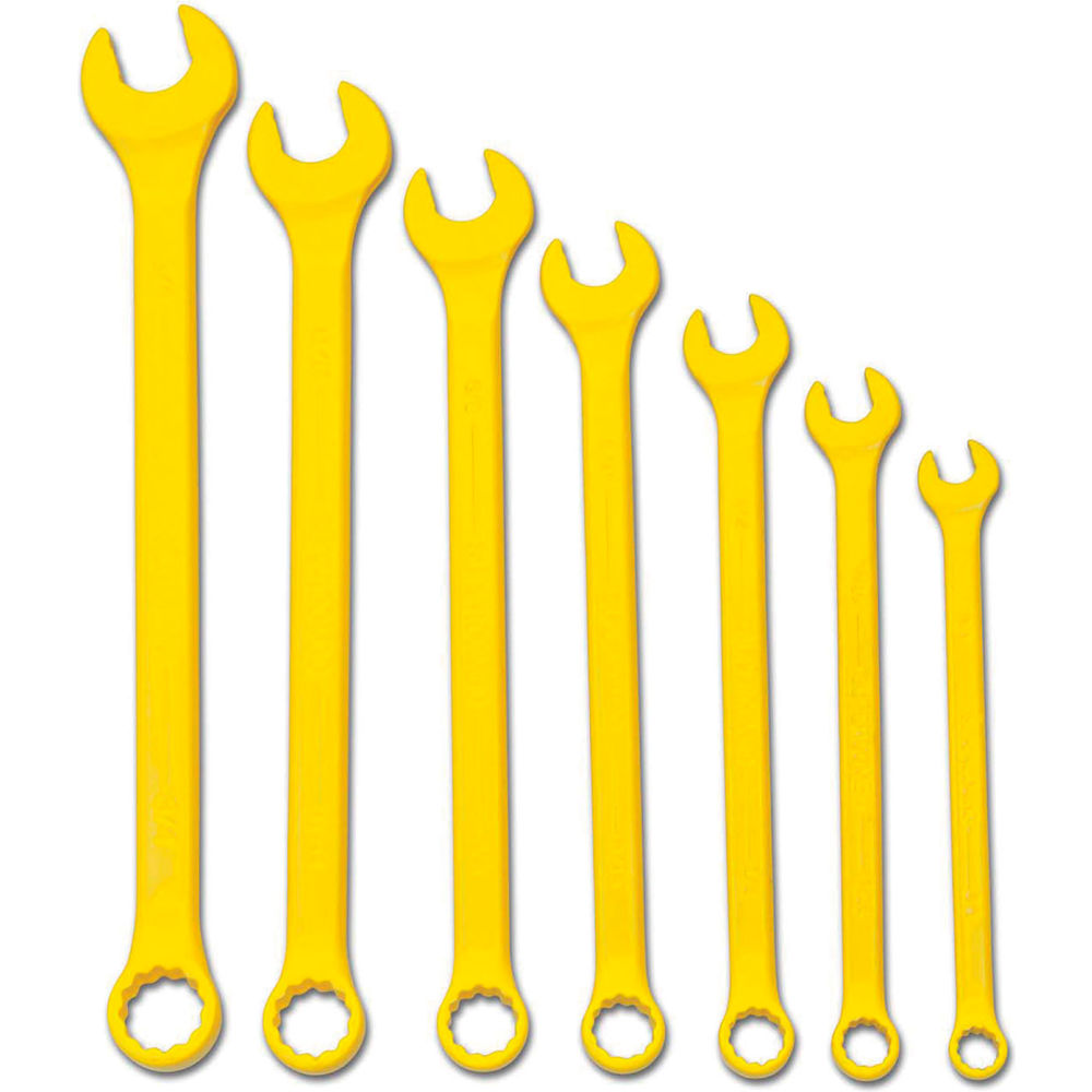 B3193672 0.375 to 0.75 mm 12-Point SuperCombo Combination Wrench Set - Yellow - 7 Piece