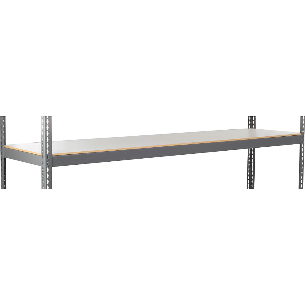 Global Industrial SBC2496L Heavy-Duty Channel Boltless Shelving Additional Shelf - 96 x 24 in. Laminate Deck, Gray