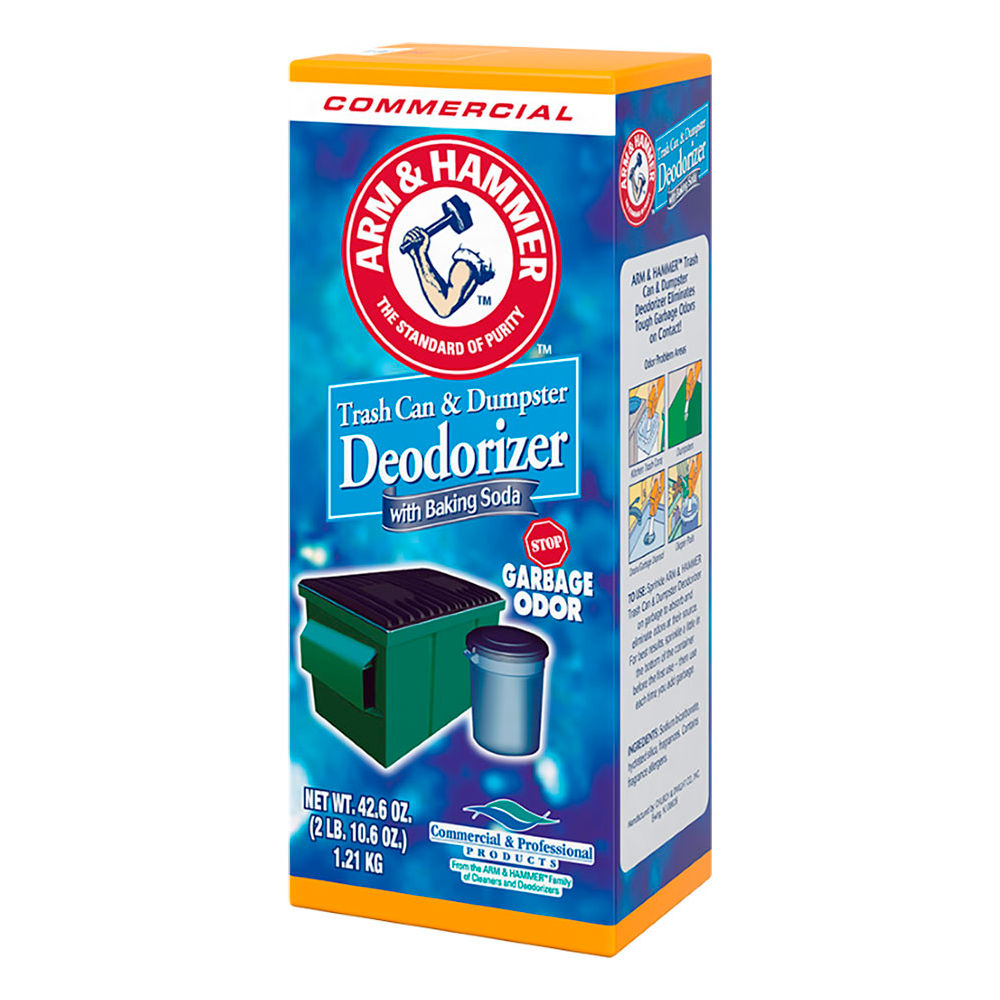 B3232998 Arm & Hammer Trash Can & Dumpster Deodorizer - Odor-Fighting Fragrance - 42.6 oz - Case of 9