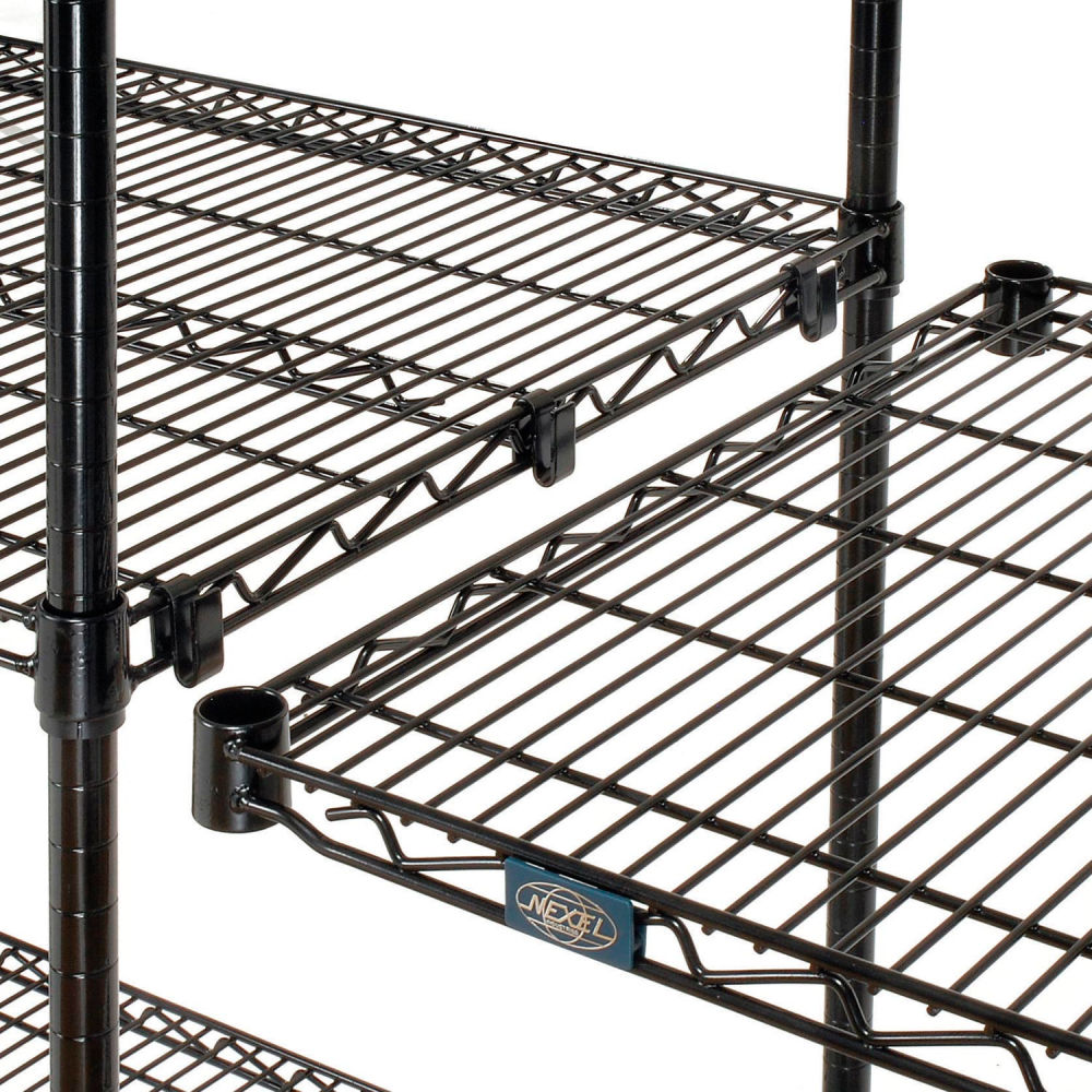 Global Industrial B3232618 Nexel 5 Shelf Black Epoxy Wire Shelving Unit Add On - 36 x 18 x 96 in.