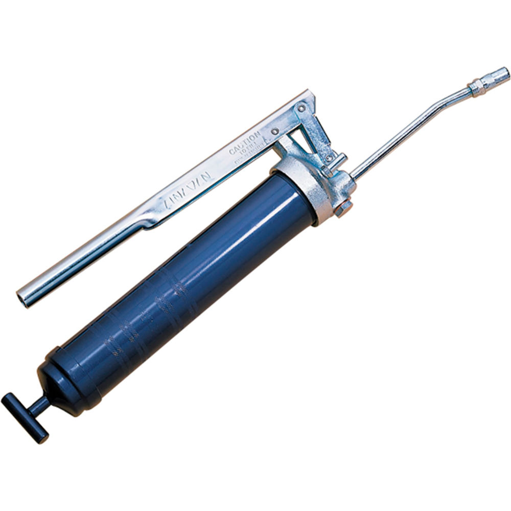 B3214838 Lincoln Lubrication Heavy Duty Lever Action Manual Grease Gun with Rigid Extension - Blue & Silver