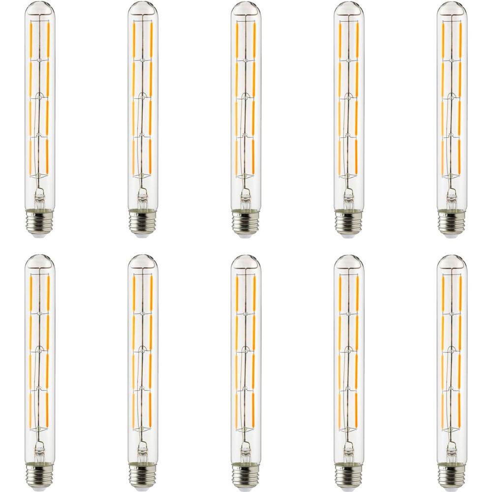 B3166995 Sunlite LED T10 Filament Light Bulb - E26 Base - 6W - 570 Lumens - 2700K - Soft White - Pack of 10