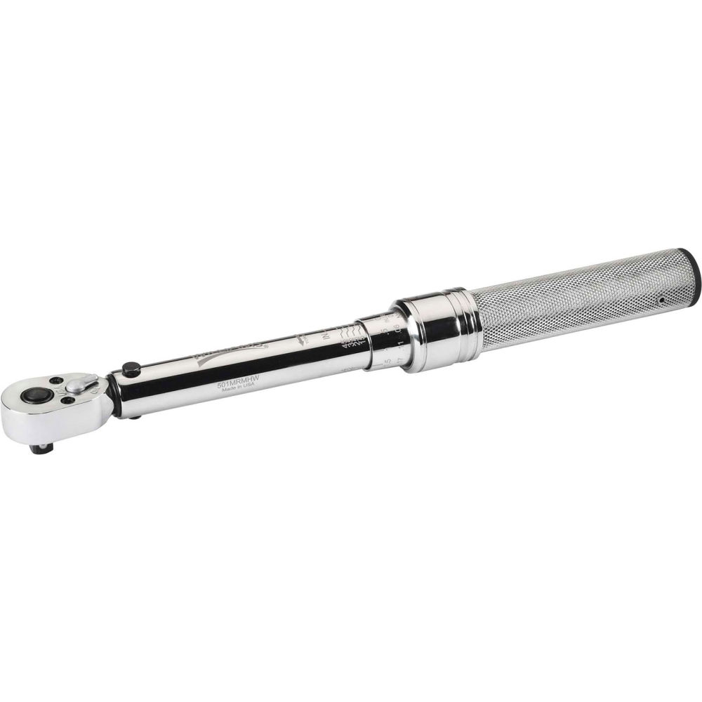 B3193834 0.375 in. Drive Micrometer Adjustable Torque Wrench - 5-75 ft. lbs - Silver