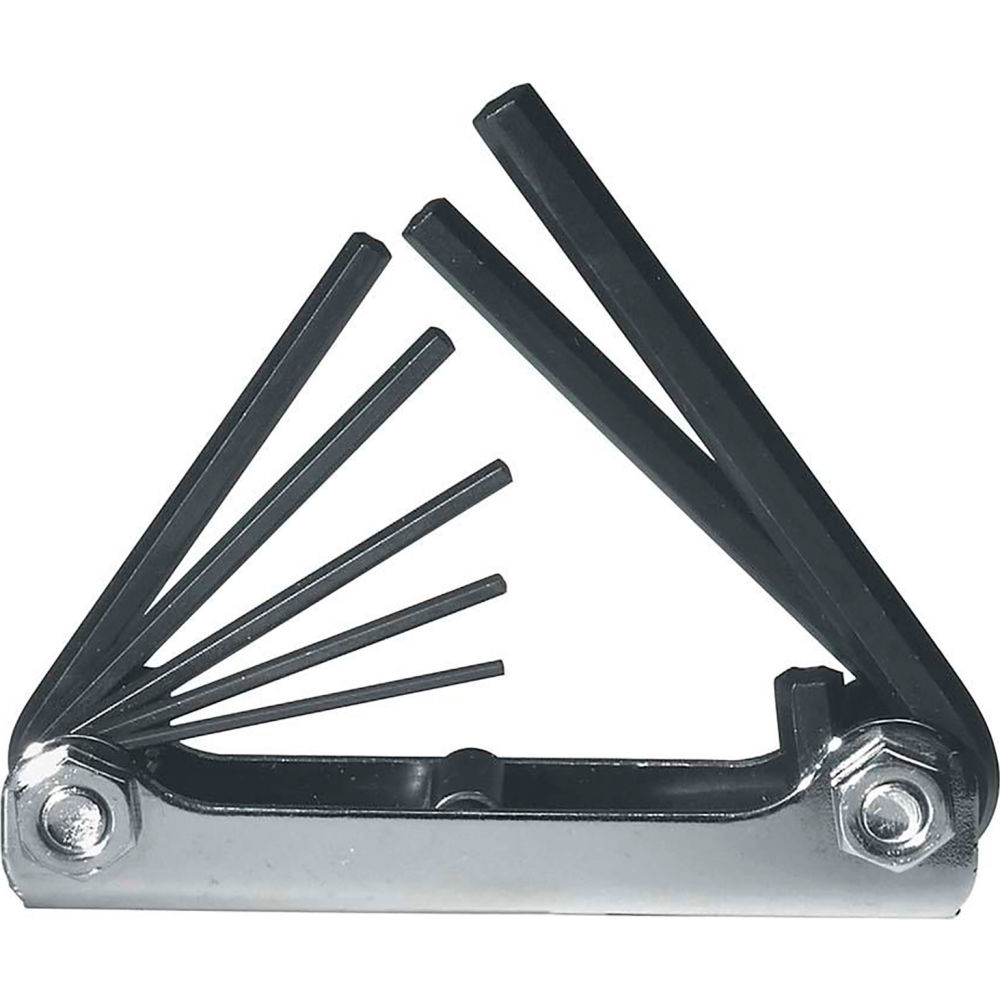 B3191117 Folding Hex Key Set - Silver -7 Piece