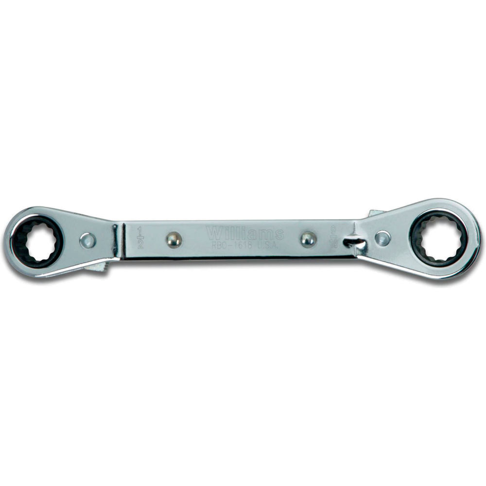 B3193355 25 deg Reversible Offset Ratcheting Box Wrench - 12 Points - 0.5 x 0.562 in. Opening - Silver