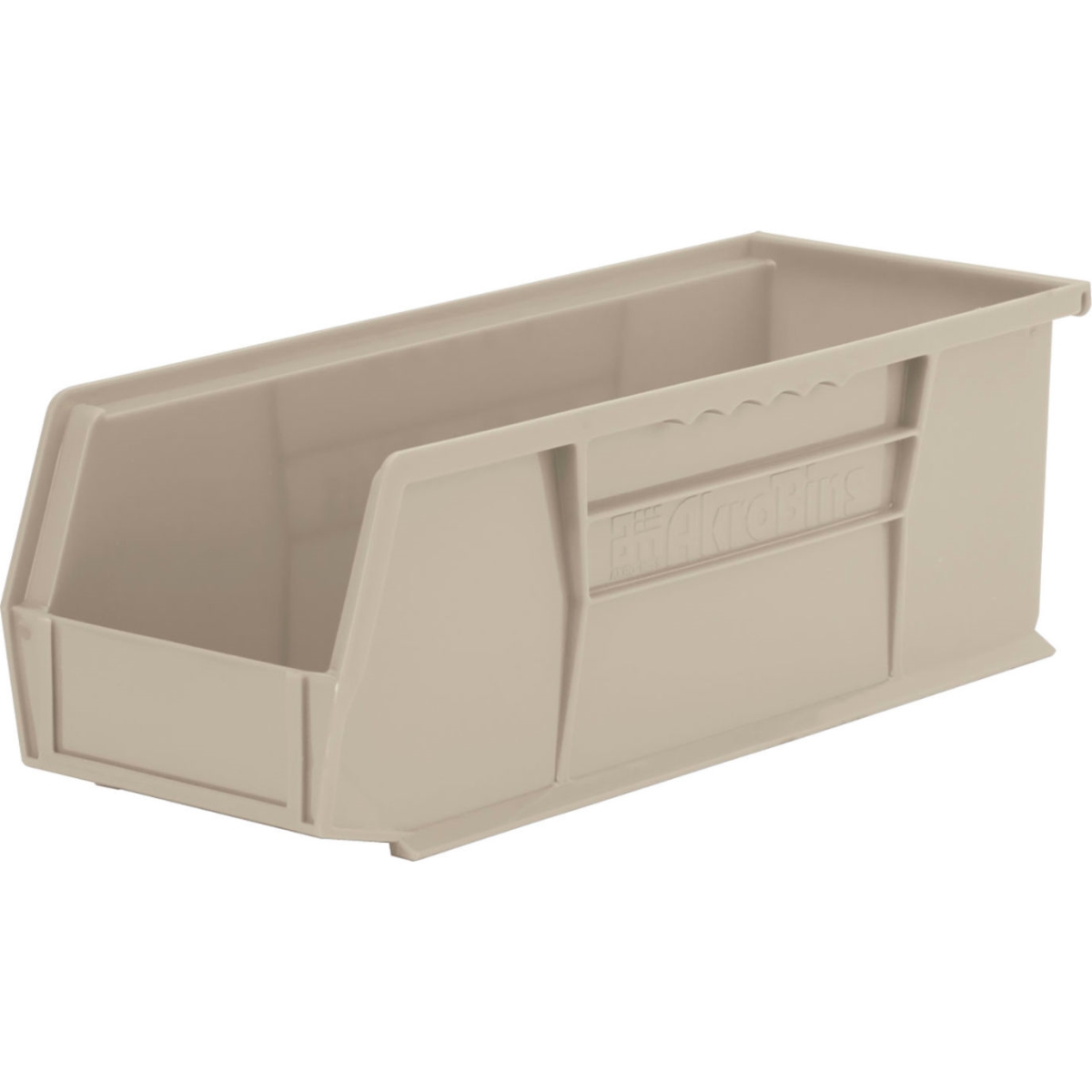 B3775194 AkroBin Plastic Storage Bin, Stone - 14.75 x 5.5 x 5 in.