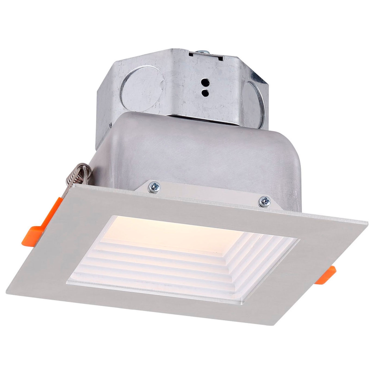 B2679364 4 in. Square LED Baffle Recess Down Light with 9W 120V 3000K, Nickel