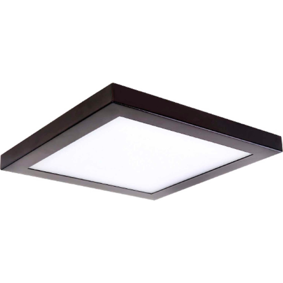 B2679406 10 in. Square Platter LED Flush Mount Light with 30W 120V 3000K, Bronze