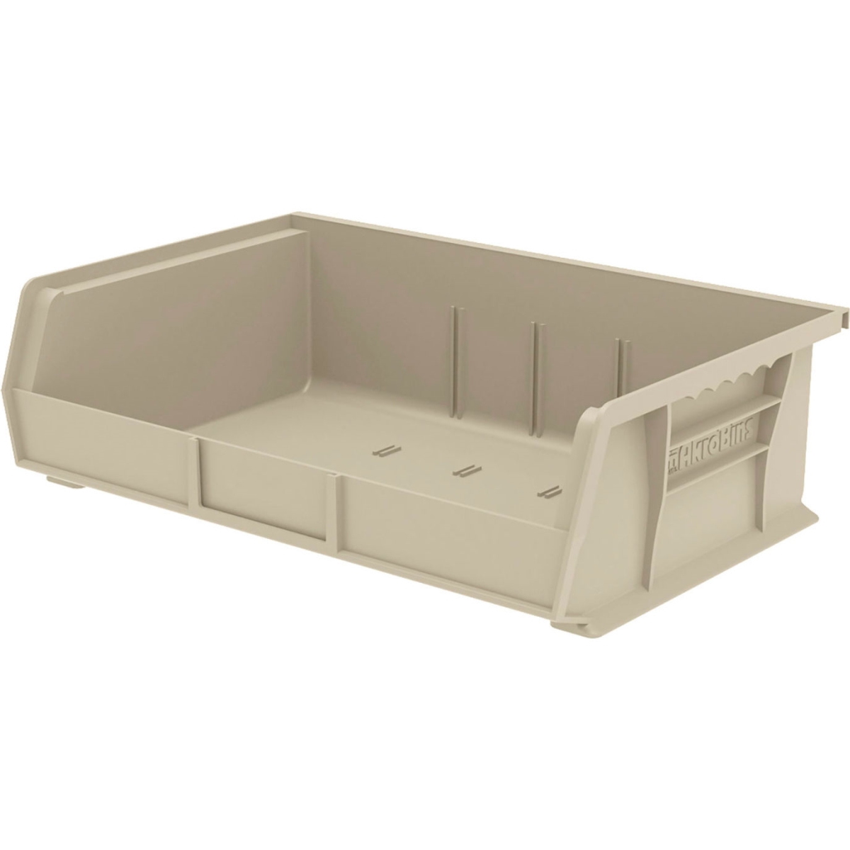 B3775224 Plastic Storage Bin, Stone - 10.87 x 16.5 x 5 in.