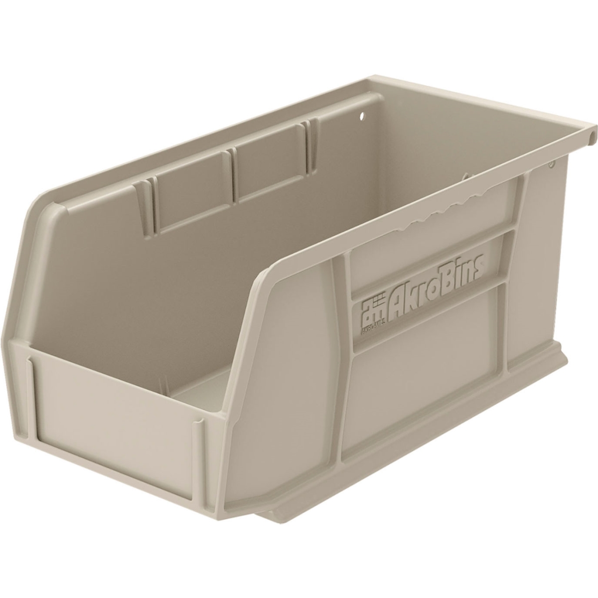 B3775207 AkroBin Plastic Storage Bin, Stone - 10.87 x 5.5 x 5 in.