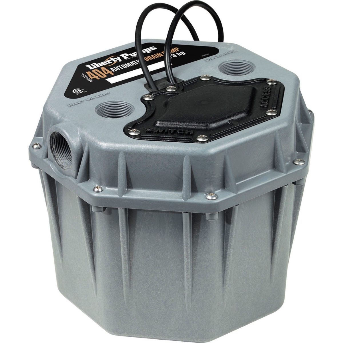 B2333678 21 ft. Liberty Pumps 404 Utility Pump with 0.33 HP 115V Shutoff Head & 30 GPM - 10 ft. Cord