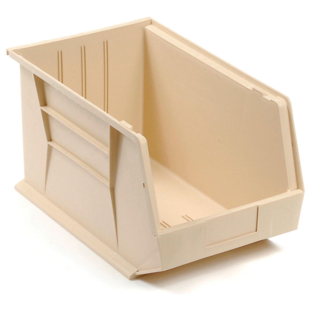 550117BG Plastic Hang & Stack Bin, Ivory - 16 x 11 x 8 in.