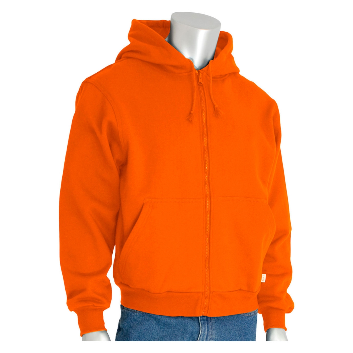 B3186937 Mens AR-FR Zip Front Hooded Sweatshirt, Orange - Large