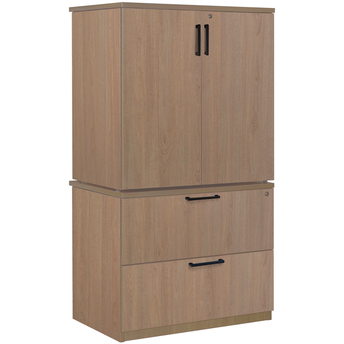 B3219945 Legacy Lateral File with Stackable Storage Cabinet, Noble Oak - 35 x 24 x 65 in.