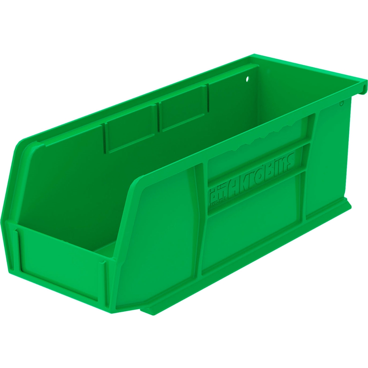 B3775213 AkroBin Plastic Storage Bin, Green - 10.87 x 4.12 x 4 in.
