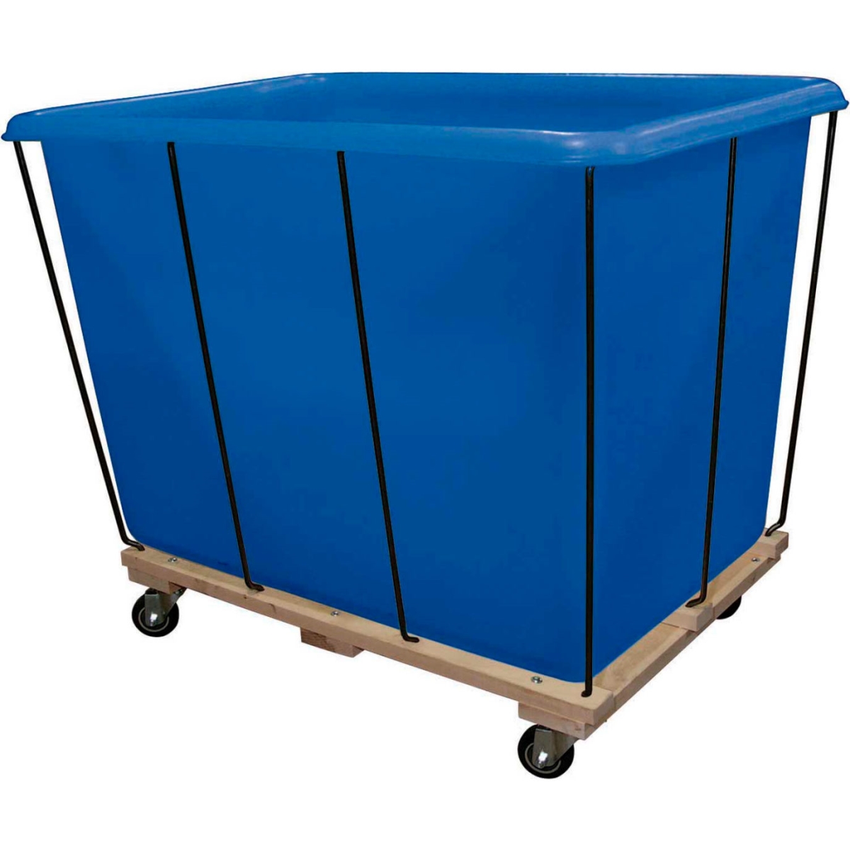 B2214211 20 Bushel Blue All Swivel Poly Liner & Frame Truck