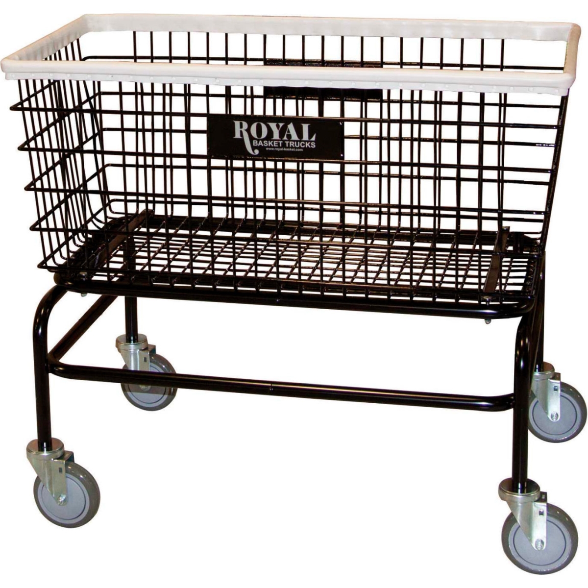 B2238123 Black Large Wire Laundry Cart - No Hanger Bar
