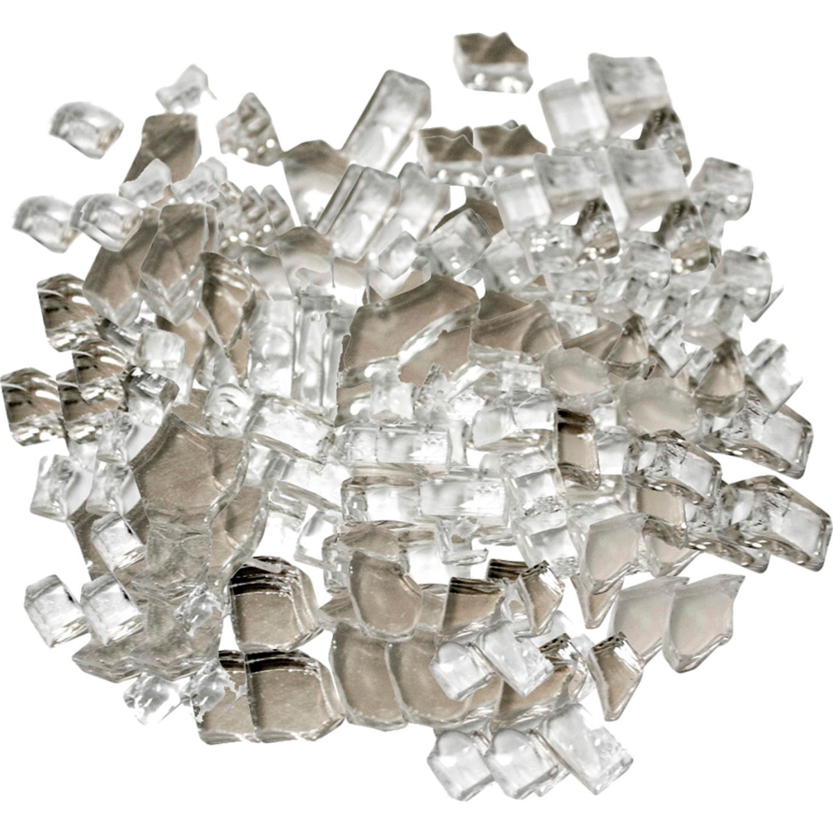 B3250291 10 lbs Reflective Fire Glass - Crystal Clear
