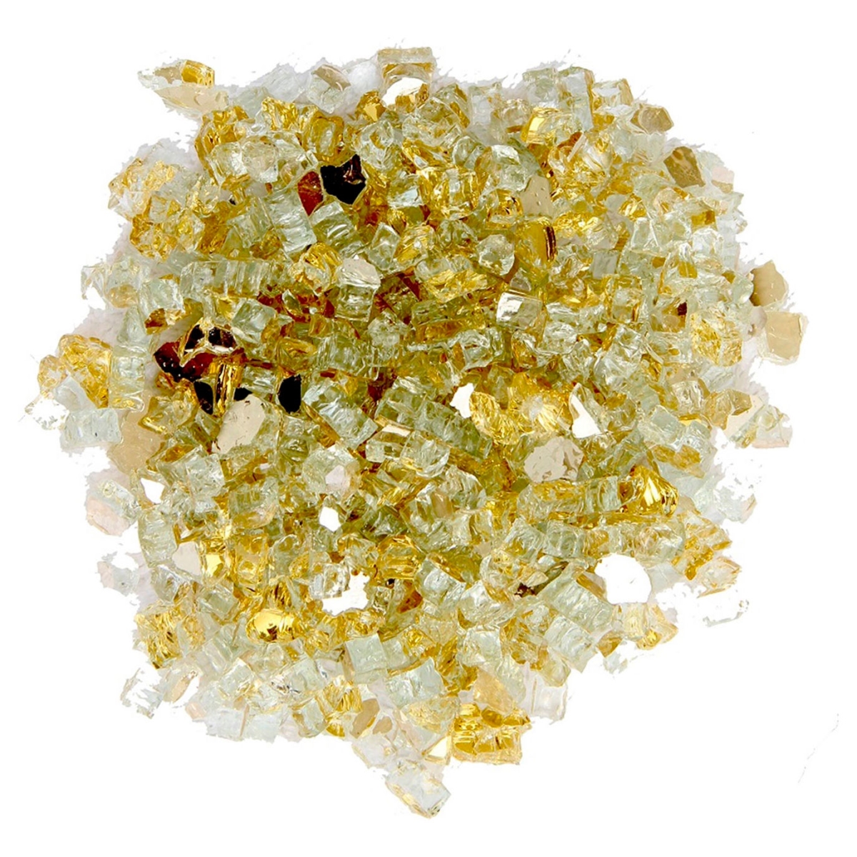 B3250292 10 lbs Reflective Fire Glass - Gold