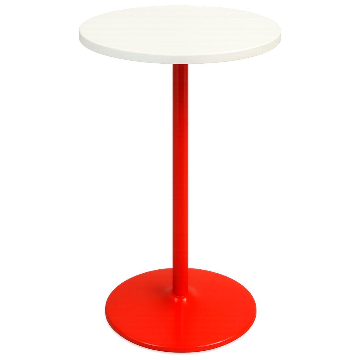 B3201747 24 in. Round Bar Height Table with 40 in. Red & White Frame
