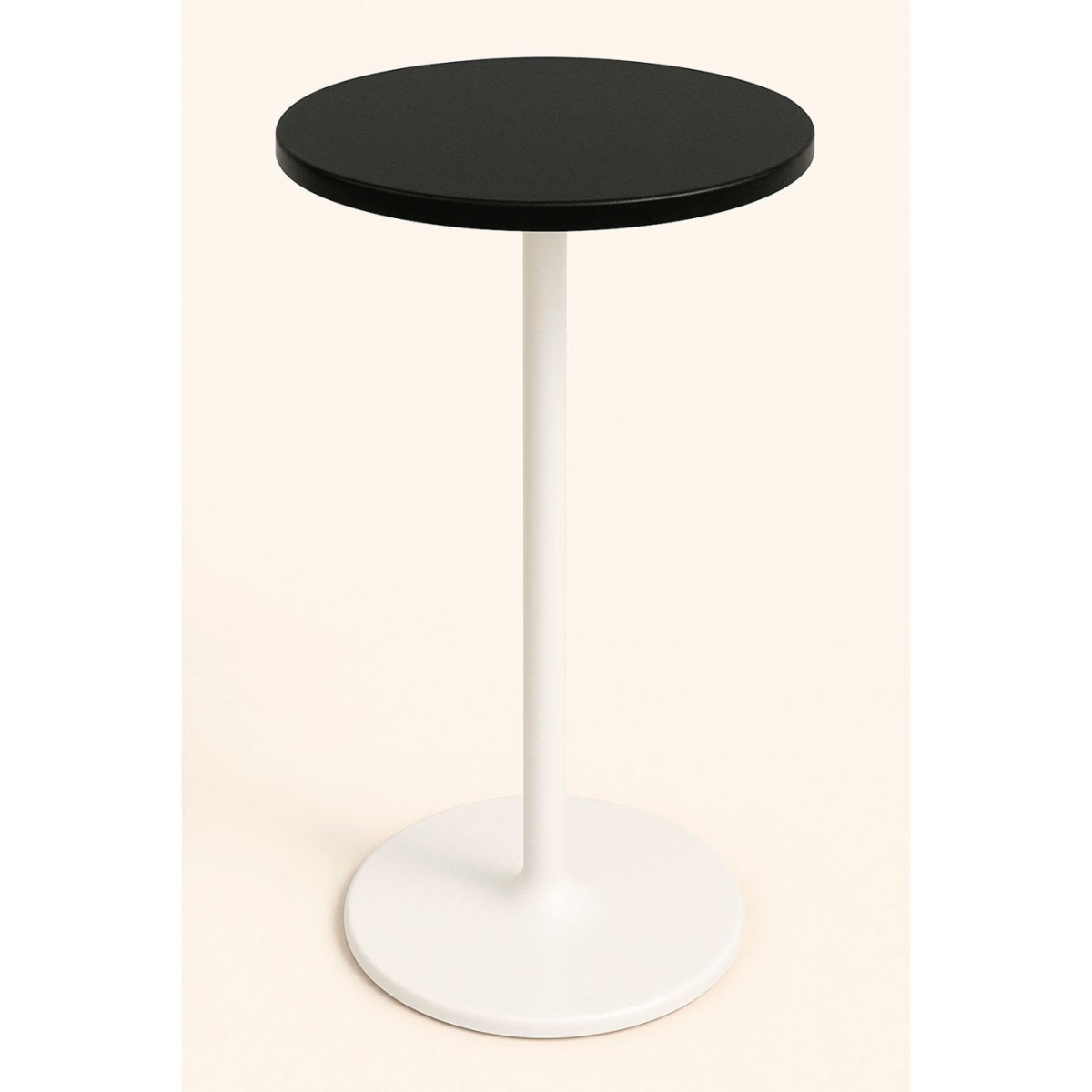 B3201773 24 in. Round Bar Height Table with 40 in. White & Black Frame