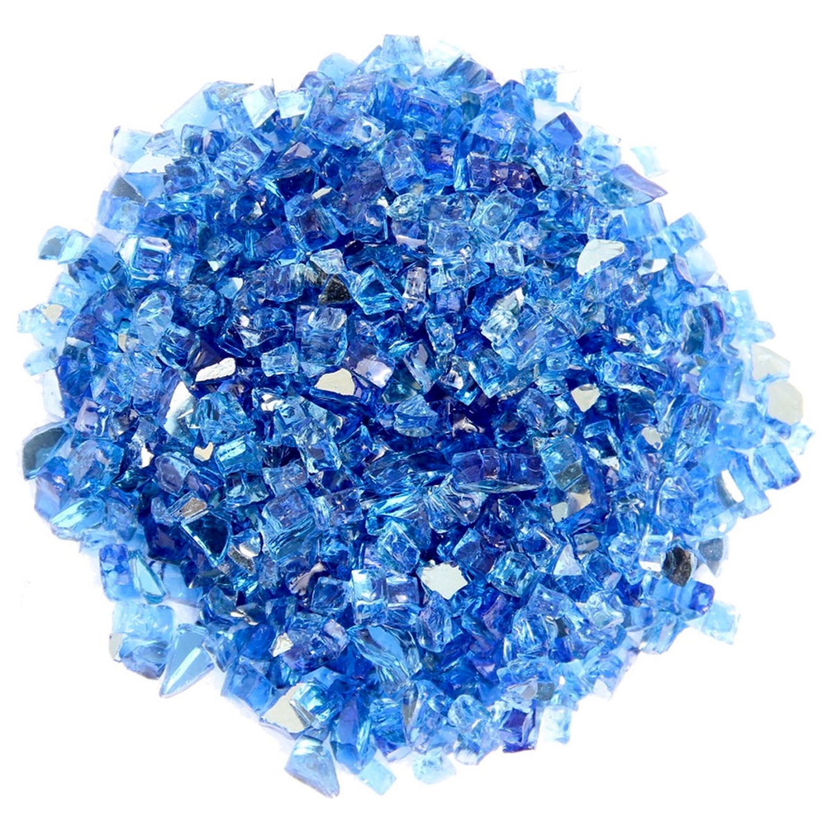 B3250289 10 lbs Reflective Fire Glass - Cobalt Blue