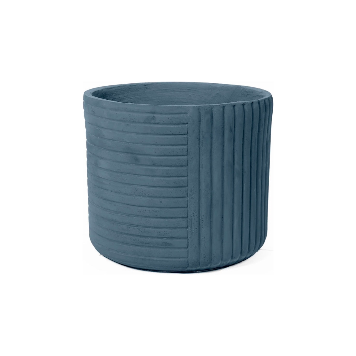 B3251873 Alpine Indoor & Outdoor Round Pot Planter, Dark Blue - 12.62 in. Dia. x 11 in.