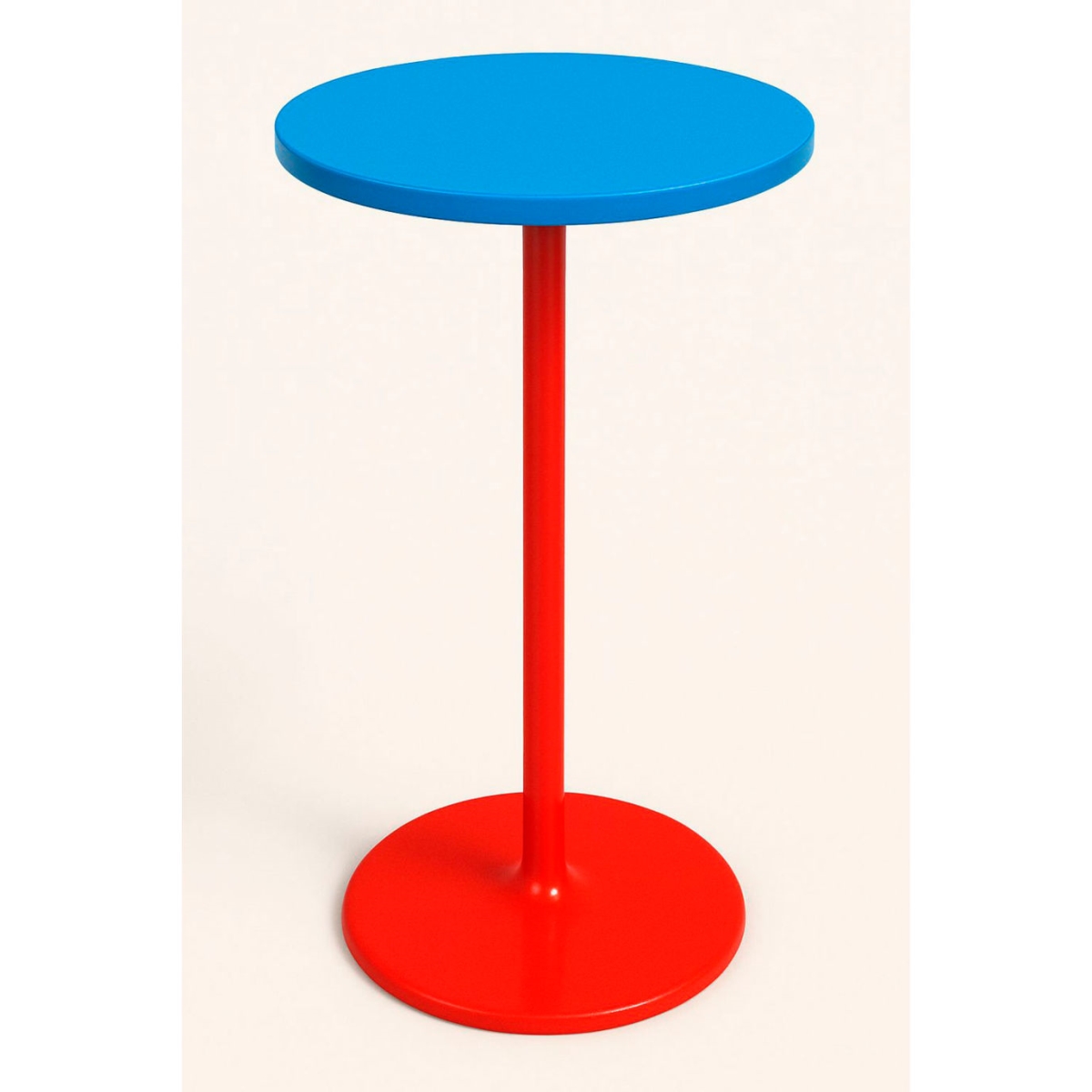 B3201780 32 in. Round Bar Height Table with 40 in. Red & Blue Frame