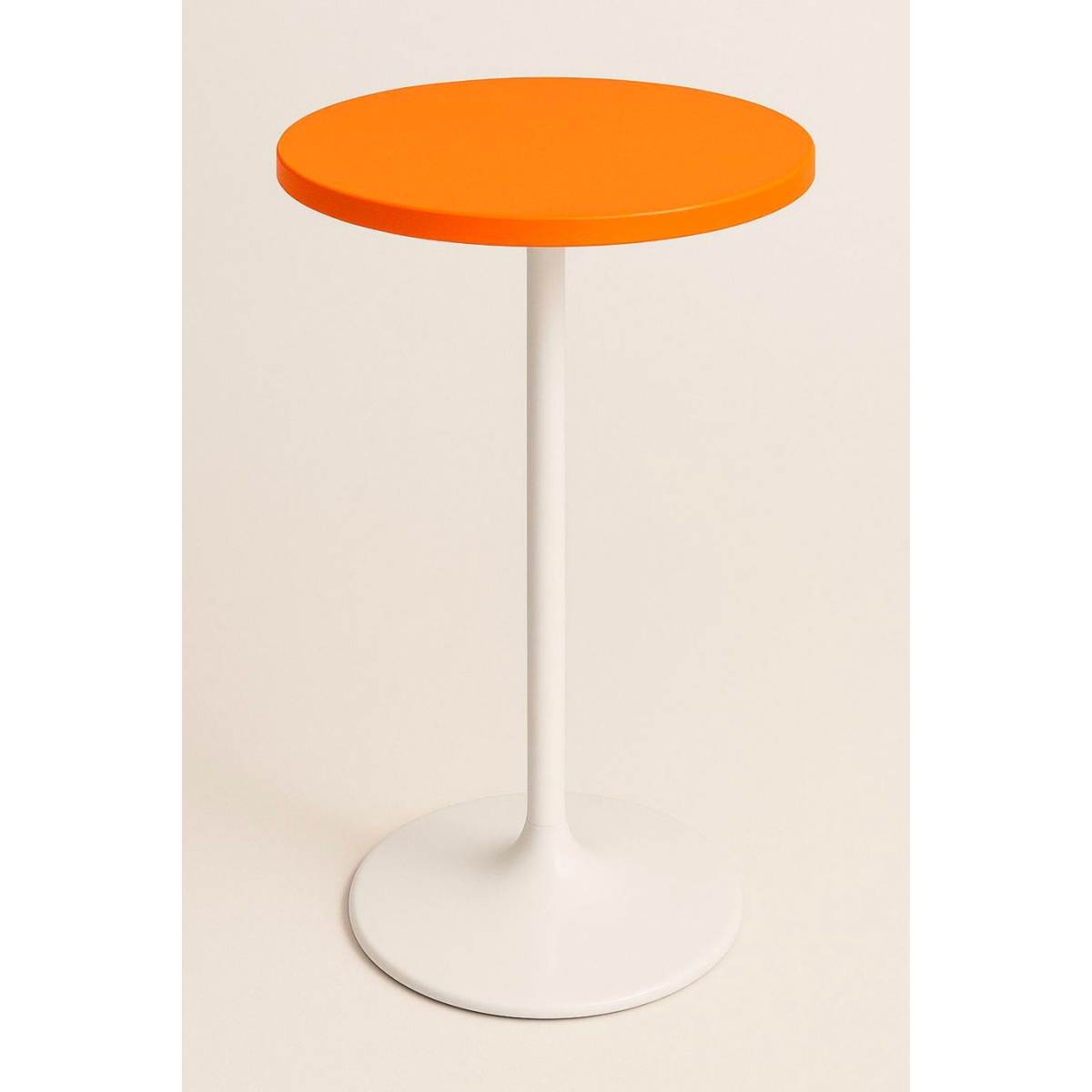 B3201777 24 in. Round Bar Height Table with 40 in. White & Orange Frame