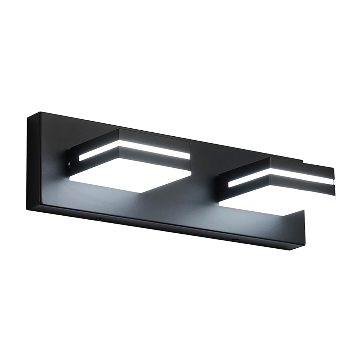 B3248950 15W 650 Lumens LED Square Vanity Light - Metal Black