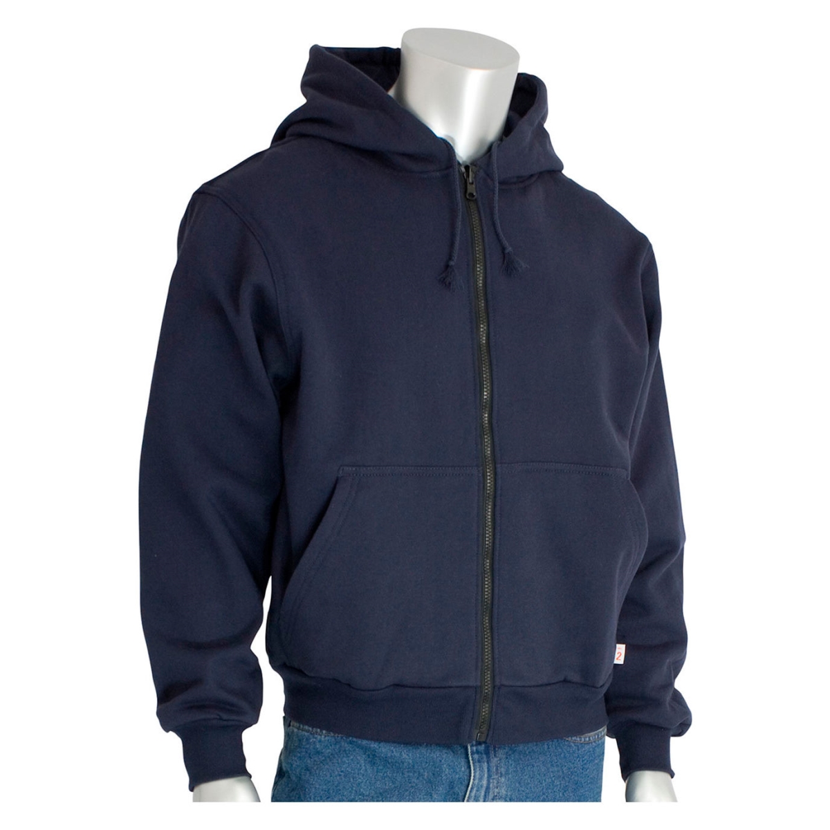 B3186983 Mens AR-FR Zip Front Hooded Sweatshirt, Navy - 2XL