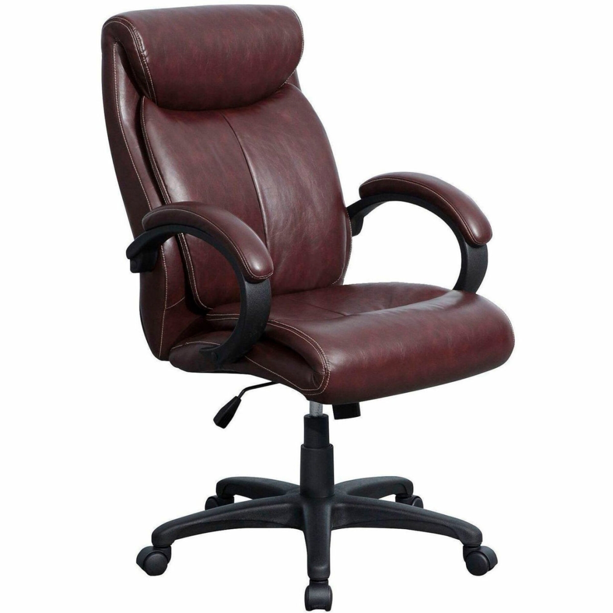 SP Richards B3250999 Lorell High-Back Executive Office Chair with Bonded Leather, Brown - 28 x 31.68 x 45.5 in.