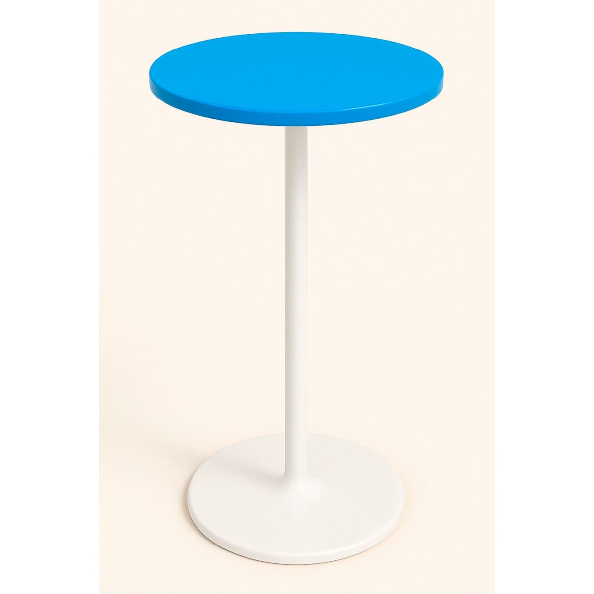 B3201724 32 in. Round Bar Height Table with 40 in. White & Blue Frame