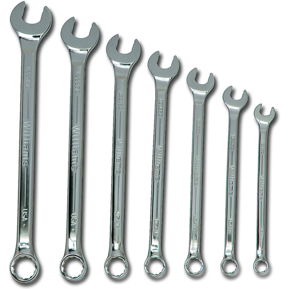 B3193772 0.37 in. to 0.75 in. 12-Point Super Combo Combination Wrench Set - Chrome - 7 Piece
