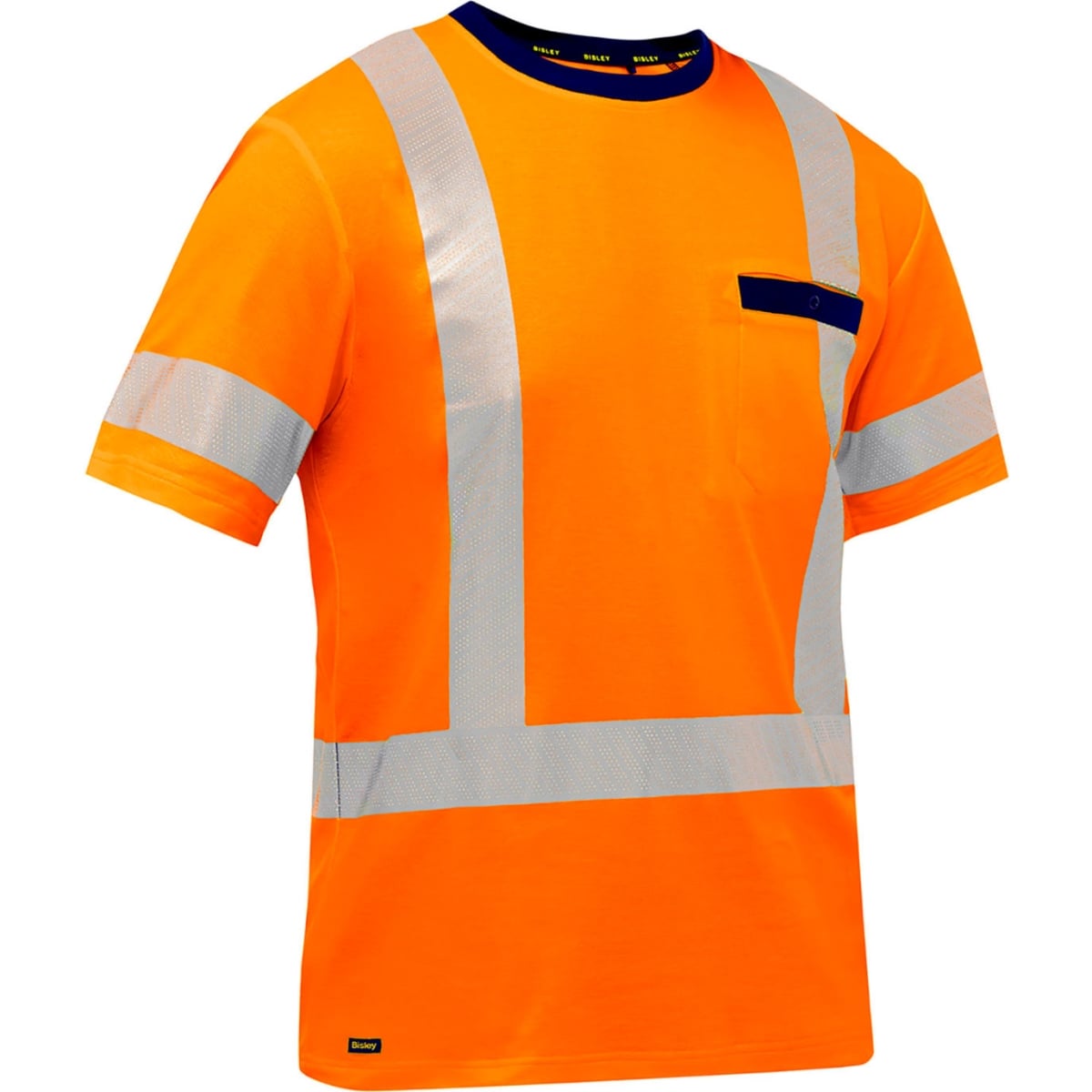 B3186112 Mens Bisley X-Back Short Sleeve T-Shirt with Class 3, Hi-Vis Orange - Extra Large