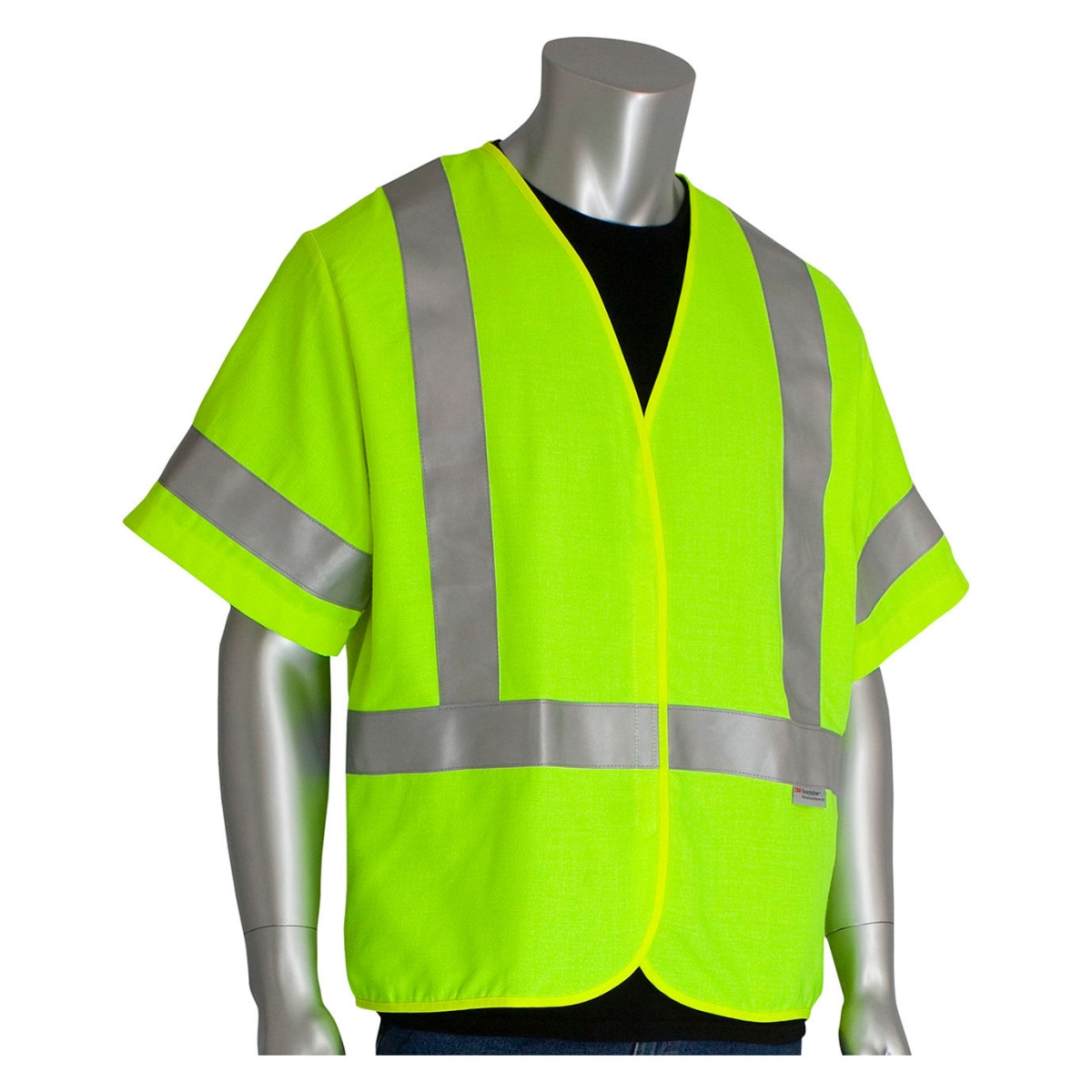 B3187329 AR-FR Class 3 High Visibility Solid Vest, Lime Yellow - 5XL