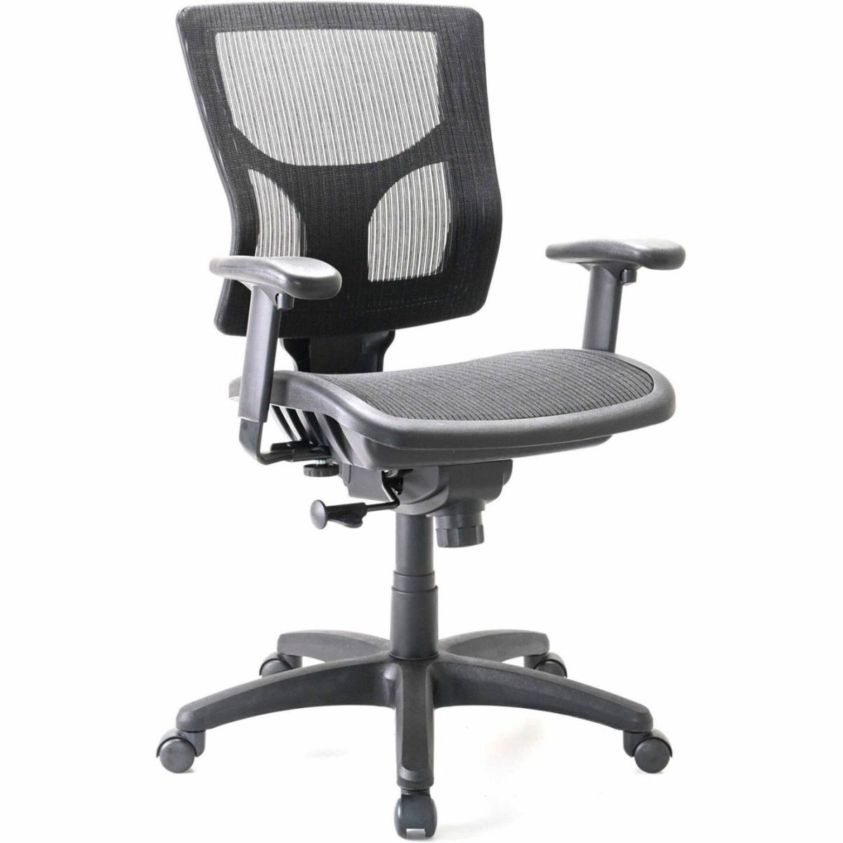 SP Richards B3250982 Lorell Conjure Mesh Office Chair with Adjustable Arms Fabric - Black