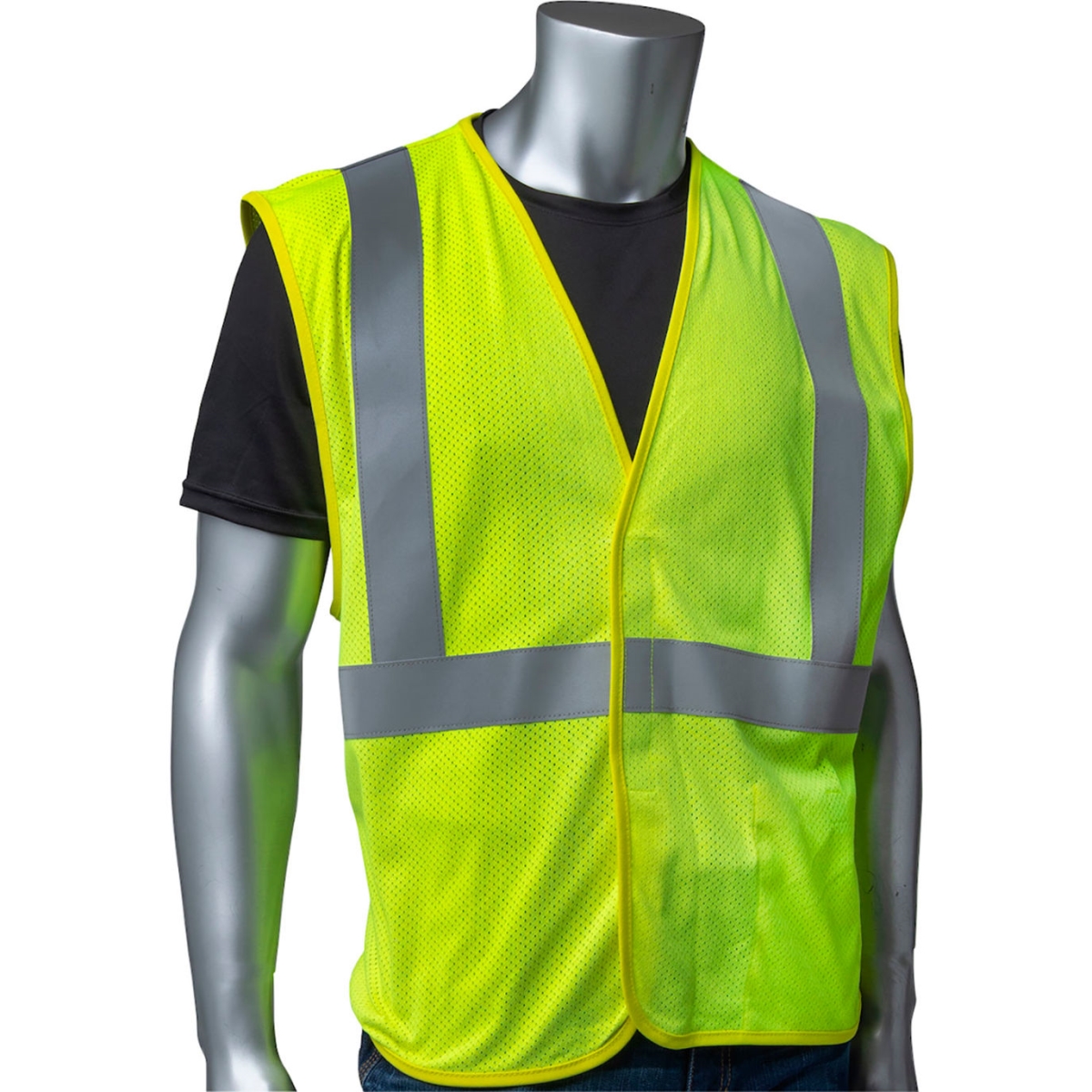 B3187193 AR-FR Class 2 High Visibility Mesh Vest with D Ring Access, Lime Yellow - 2XL