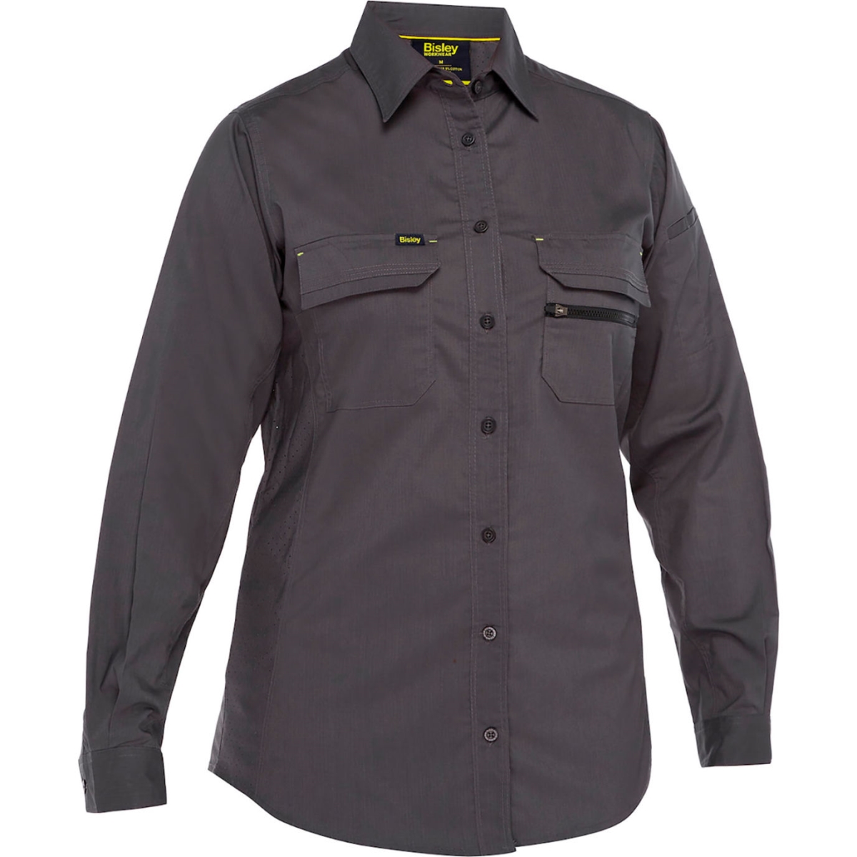 B3186632 Womens Bisley Long Sleeve Ripstop Work Shirt with X-Airflow Ventilation, Navy - Small