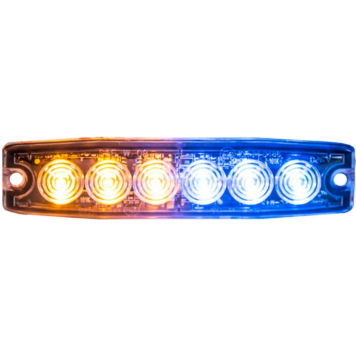 B2262807 5.14 in. Amber & Blue Surface Mount Ultra-Thin LED Strobe Light