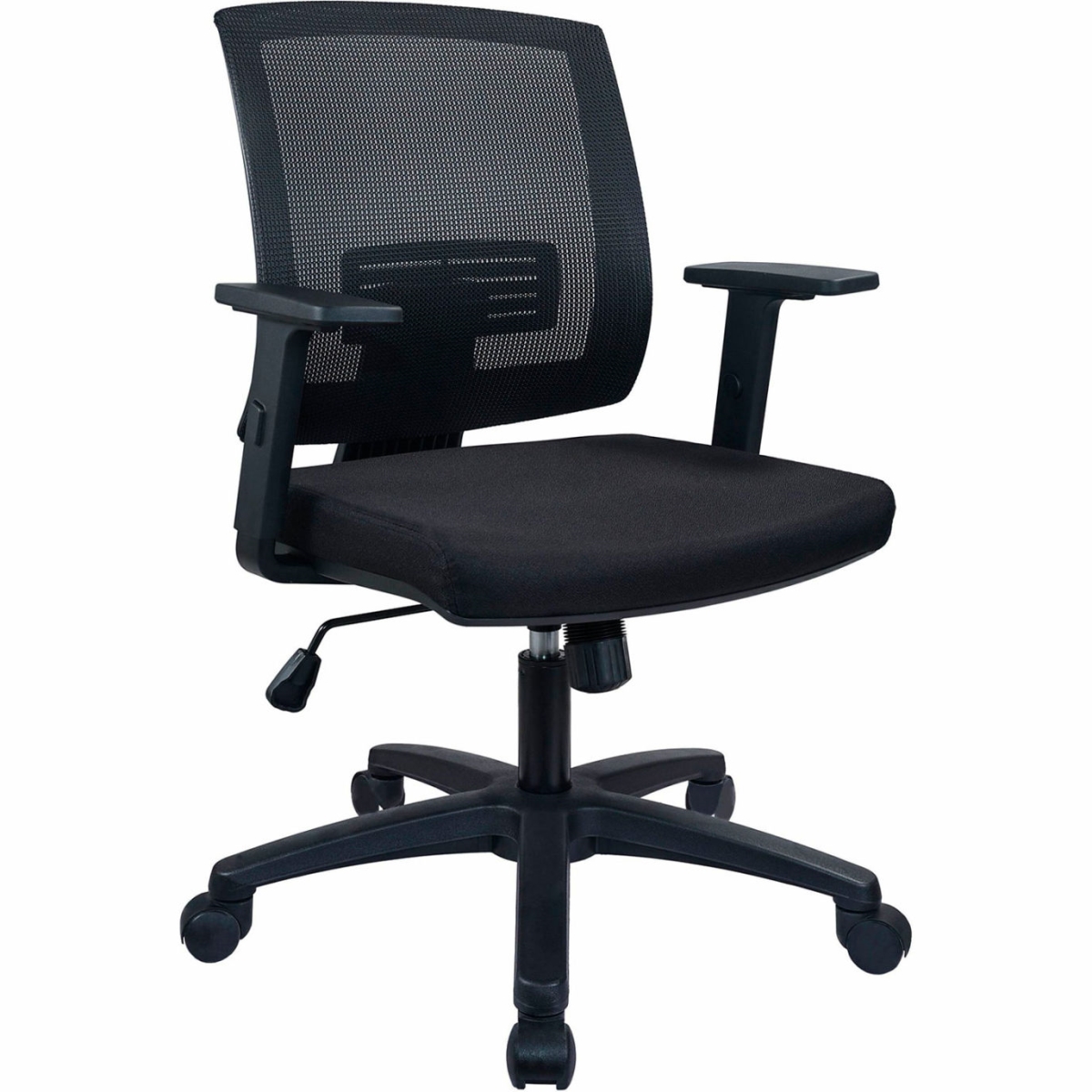 SP Richards B3251011 Lorell Soho Ergonomic Mesh Task Chair with Adjustable Arms & Fabric Seat, Black